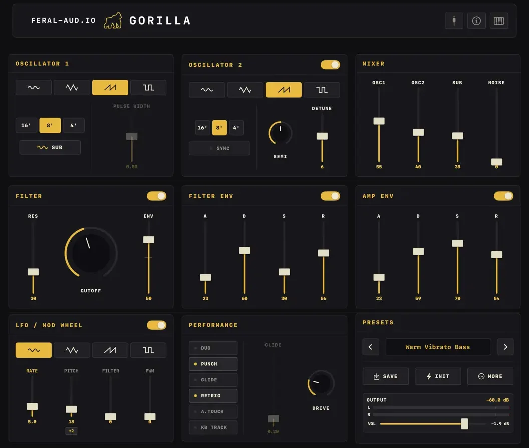 Gorilla Synth by Steffen Mølgaard Larsen Screenshot