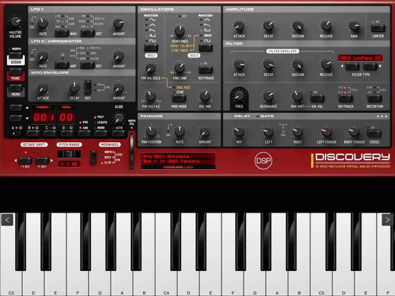 Discovery AUv3 Synth by discoDSP screenshot