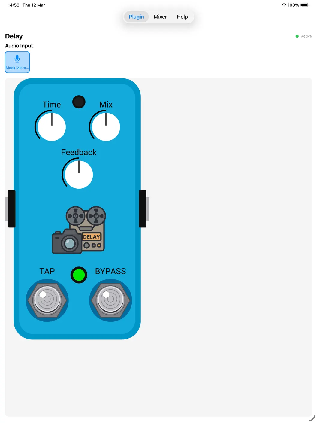 Delay Pedal: AUv3 Plugin by Rafael Guilherme Bertholdo