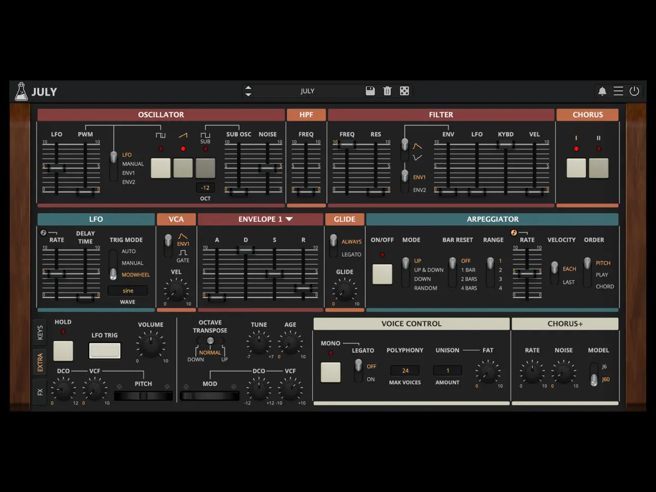 JULY - Analog Synth by AudioThing